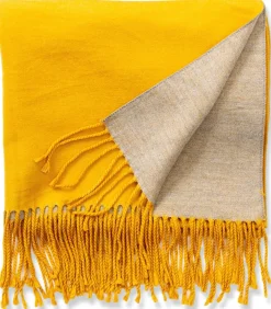 Hot Gele kasjmier sjaal Recto-Verso DAMES Sjaals