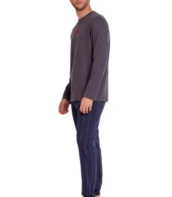 Outlet Gentlemen Pyjama outfit broek top lange mouwen SClub Heren Pyjama's