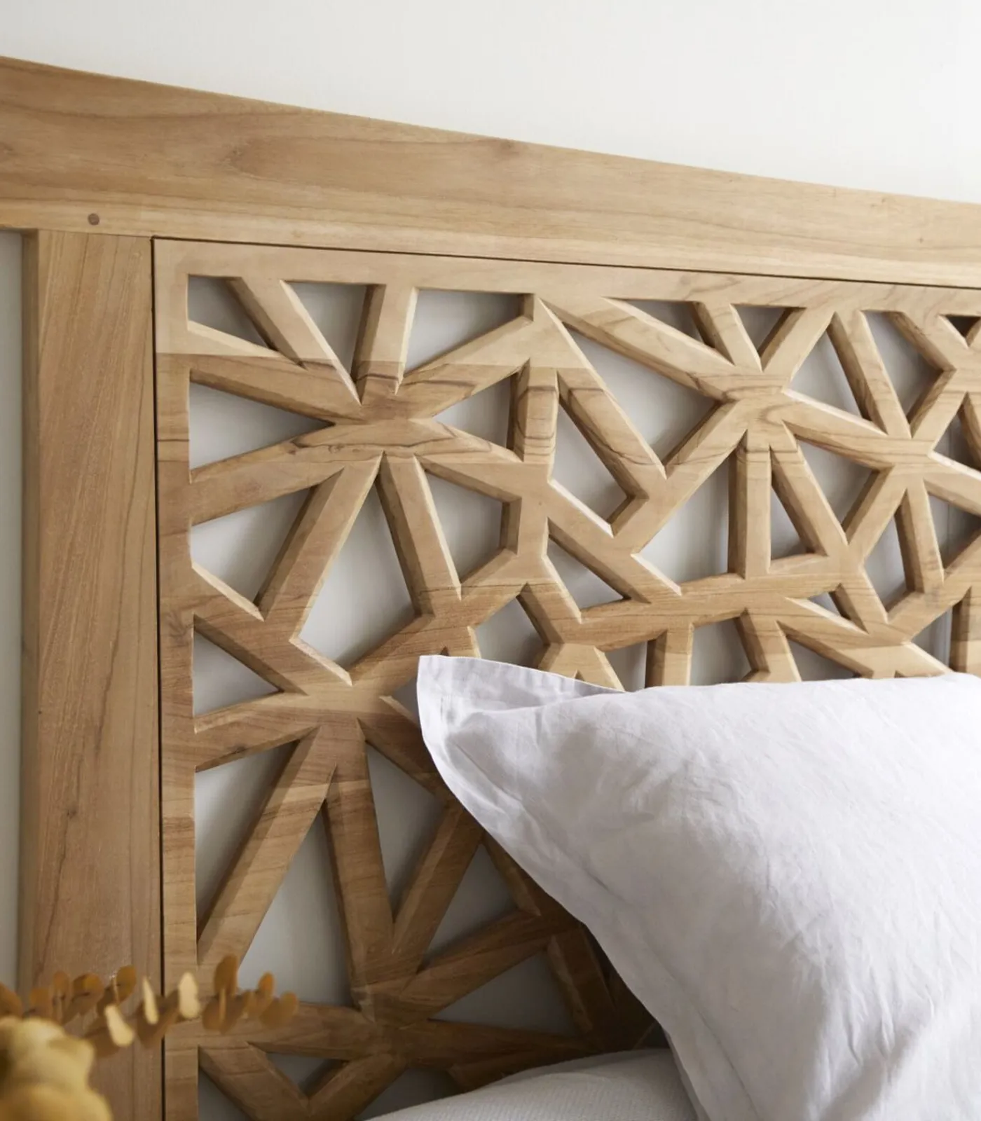 Tikamoon Gentong - Hoofdbord van massief teakhout 210 cm