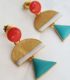 Hot Geometrische en kleurrijke Somni oorbellen DAMES Oorbellen