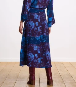 Discount Geprinte pruim uitlopende midirok DAMES Rokken