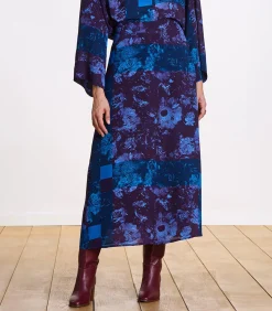 Discount Geprinte pruim uitlopende midirok DAMES Rokken