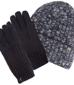 Clearance Geribde herenhandschoenen Navy Heren Handschoenen