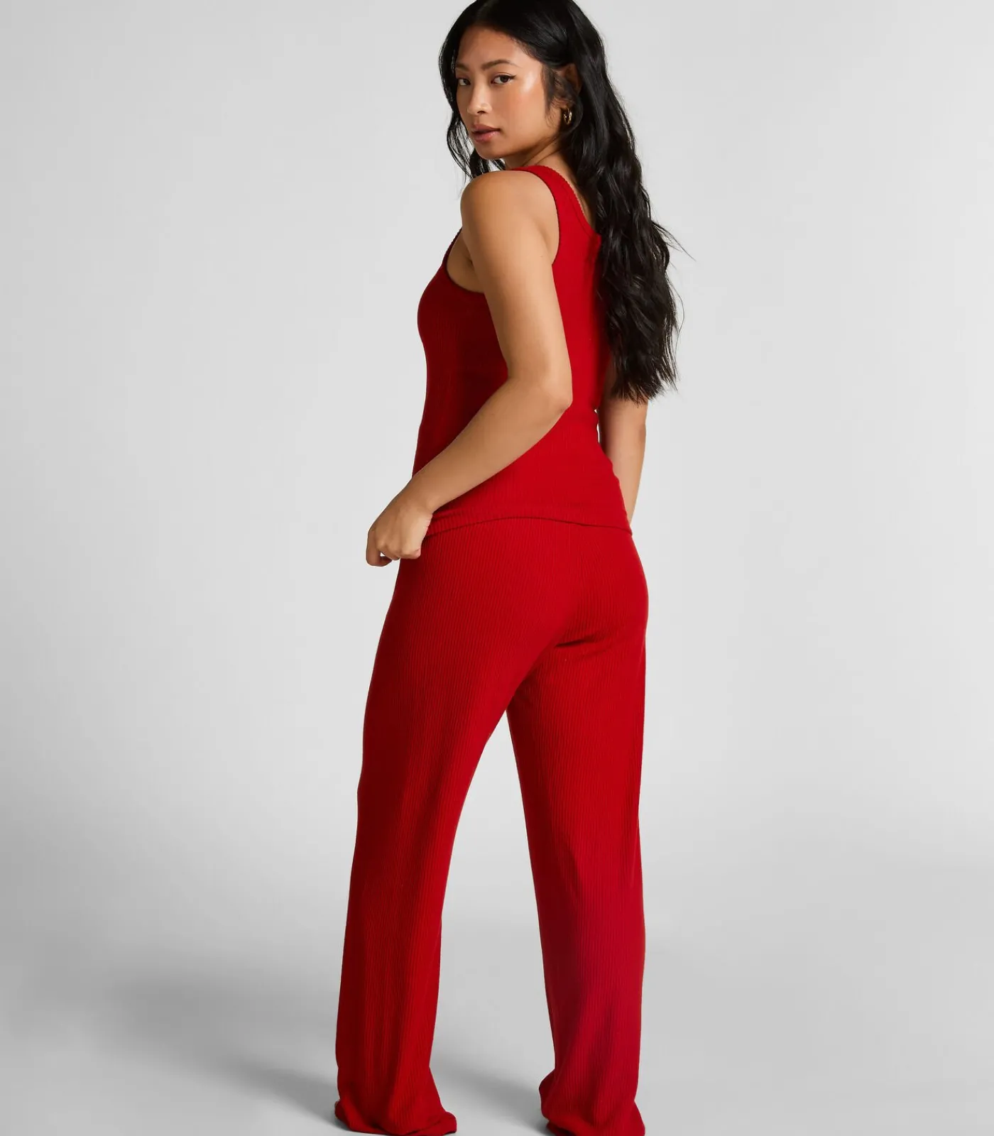 DAMES Hunkemöller Geribde singlet van geborstelde jersey