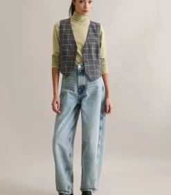 Geruit gilet regular DAMES Jassen