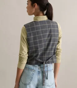 Geruit gilet regular DAMES Jassen