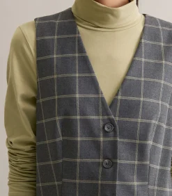 Geruit gilet regular DAMES Jassen