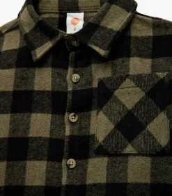 Kinderen Koton Geruite Flanel Blouse Lange Mouwen Knoopsluiting Zakdetail