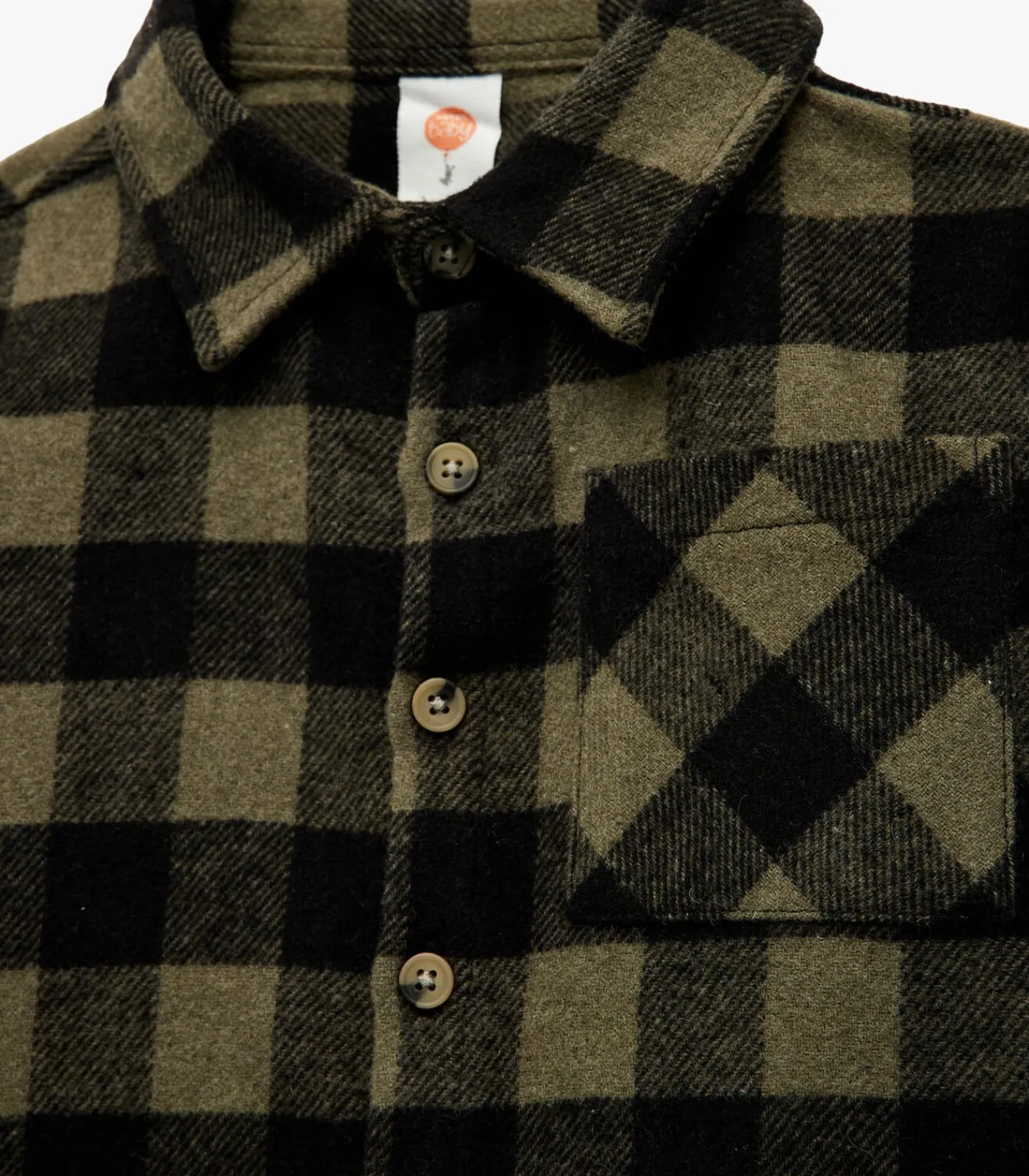 Kinderen Koton Geruite Flanel Blouse Lange Mouwen Knoopsluiting Zakdetail