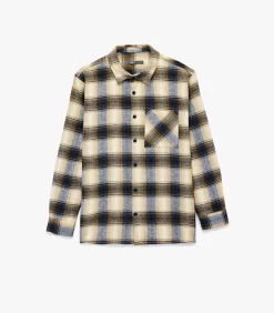 Heren Koton Geruite Flanellen Blouse Lange Mouwen