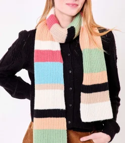 DAMES La Fiancée Gestreepte gebreide rechthoekige sjaal LOMASI