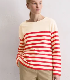 DAMES Marc O'Polo Gestreepte longsleeve relaxed