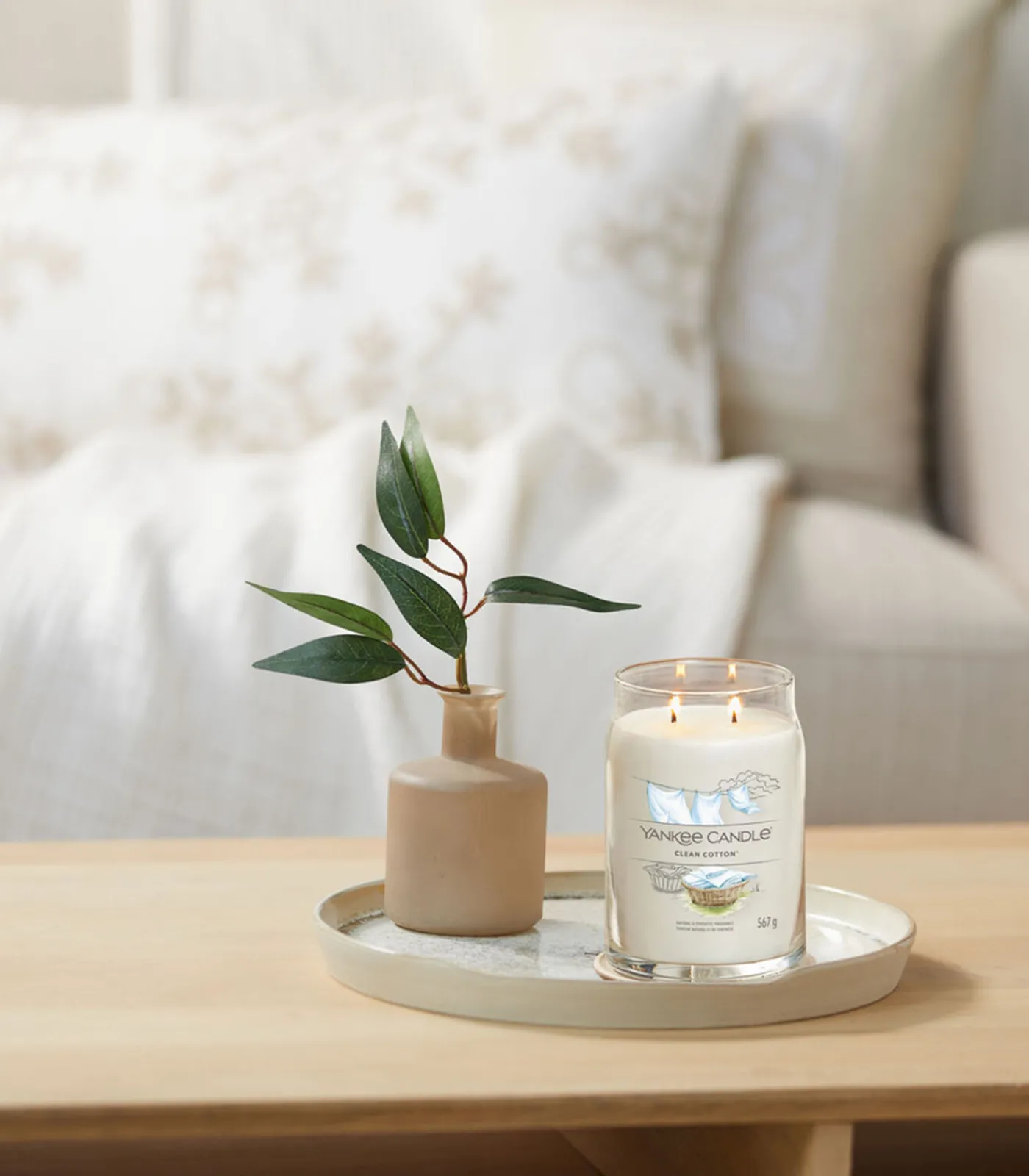 Best Geurkaars Clean Cotton Signature Large Jar Kaarsen & Kaarshouders