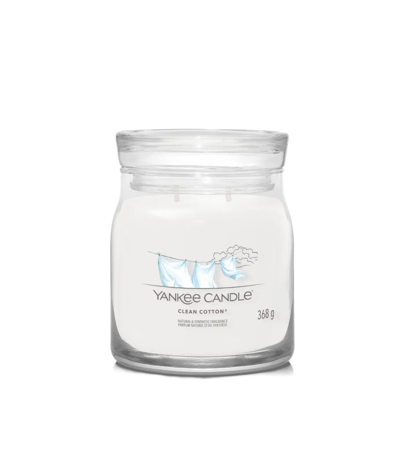 Hot Geurkaars Clean Cotton Signature Medium Jar Kaarsen & Kaarshouders