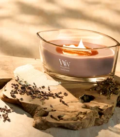 WoodWick Geurkaars Patchouli Crème Ellipse Candle