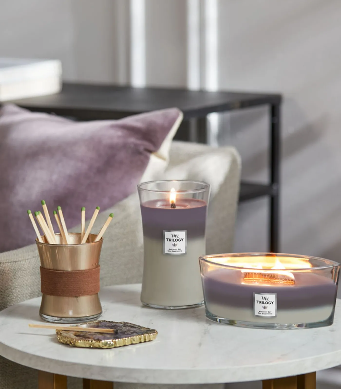 Best Geurkaars Trilogy Amethyst Sky Ellipse Candle Kaarsen & Kaarshouders