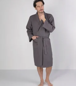 Heren Casilin Gewafelde Badjas Donkergrijs