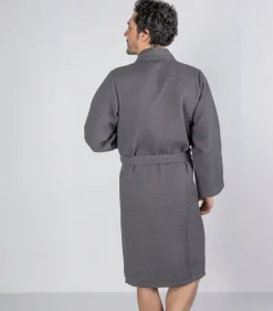 Heren Casilin Gewafelde Badjas Donkergrijs