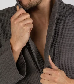 Heren Casilin Gewafelde Badjas Donkergrijs