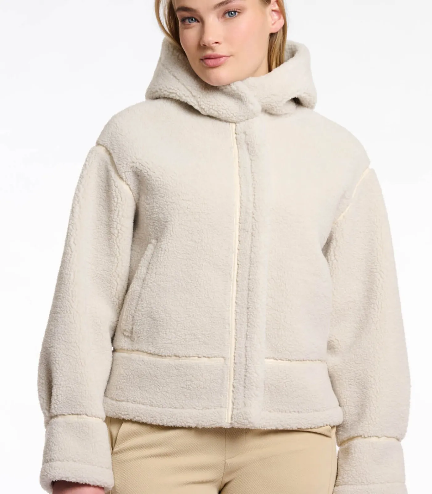 Outlet Gewatteerd faux omgekeerd lam jas Berken 40 DAMES Jassen