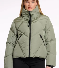 DAMES Rino&Pelle Gewatteerd jack met hoge kraag Groene as 38