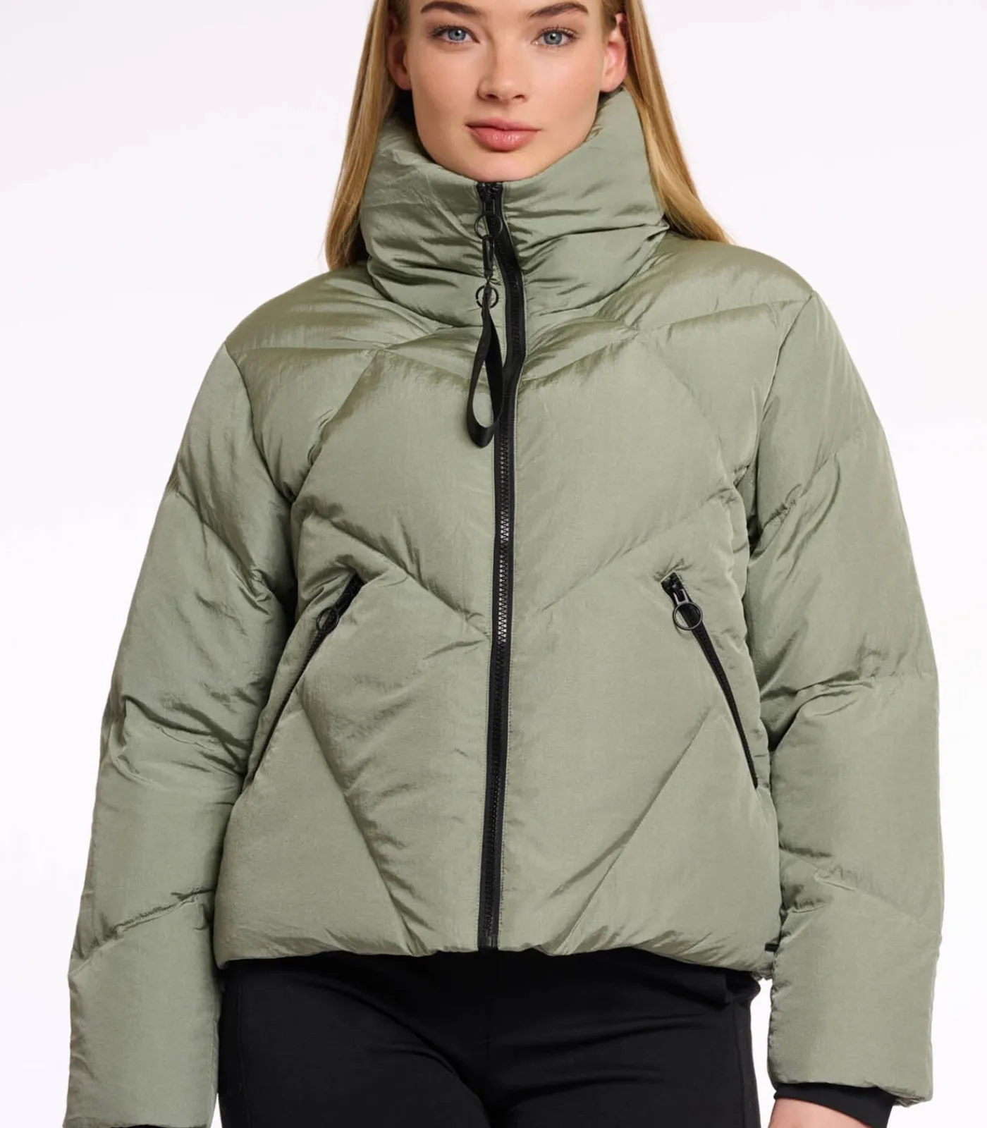 DAMES Rino&Pelle Gewatteerd jack met hoge kraag Groene as 38