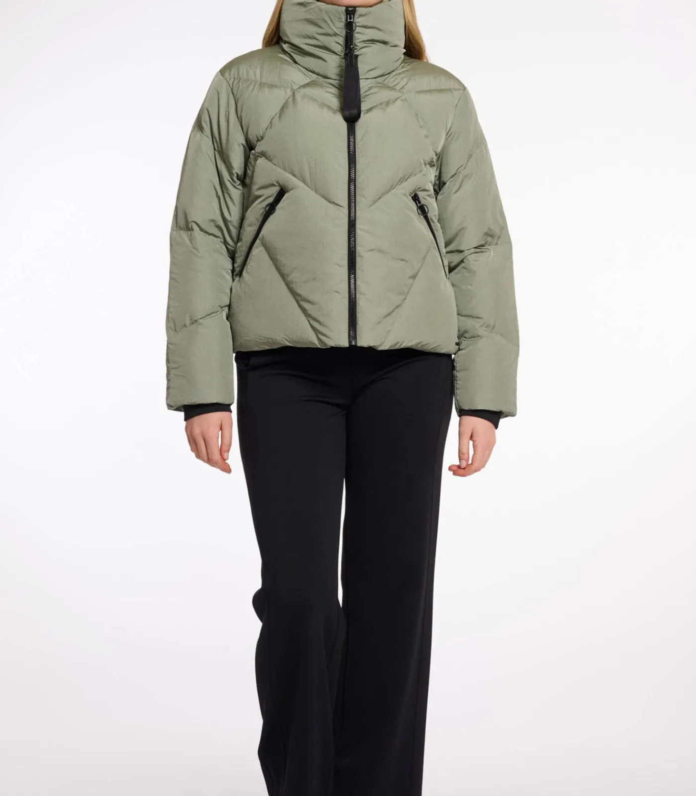 DAMES Rino&Pelle Gewatteerd jack met hoge kraag Groene as 38