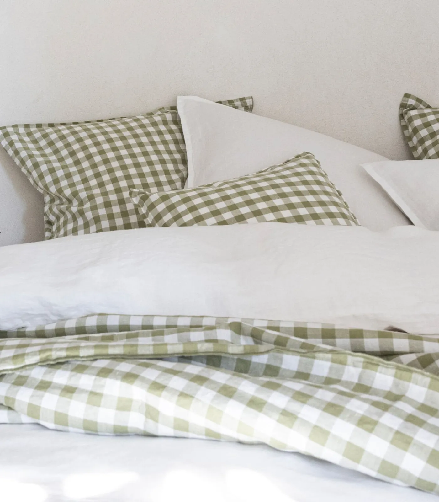 Blanc Cerise Gewatteerde plaid van katoen en linnen, PASSIE VOOR VICHY