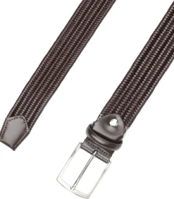 Heren Suitable Geweven Riem Donkerbruin