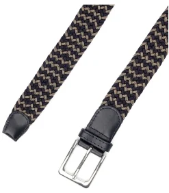 Outlet Geweven Riem Navy Taupe Heren Riemen
