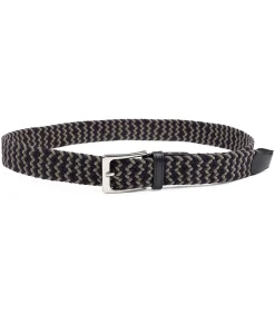 Outlet Geweven Riem Navy Taupe Heren Riemen