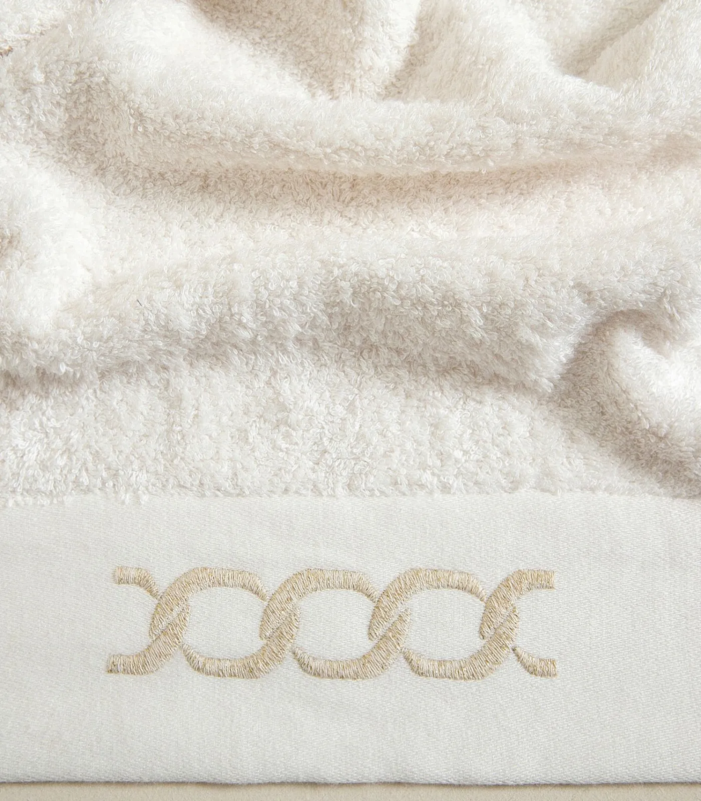 Chakra Gezichtshanddoek Corrente 50x90 cm Ecru-Goud