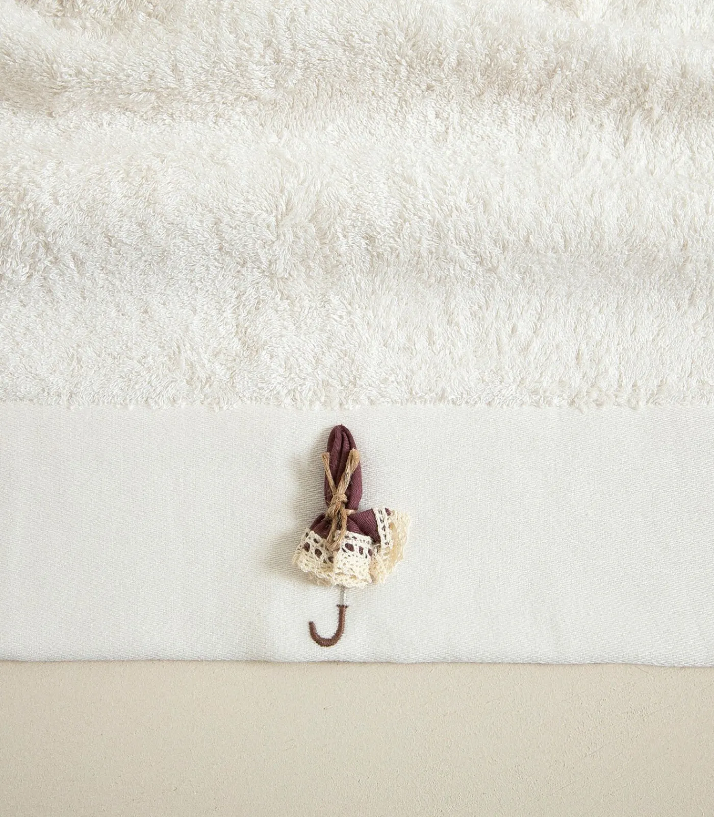 Chakra Gezichtshanddoek Umbrella 50x90 cm Ecru