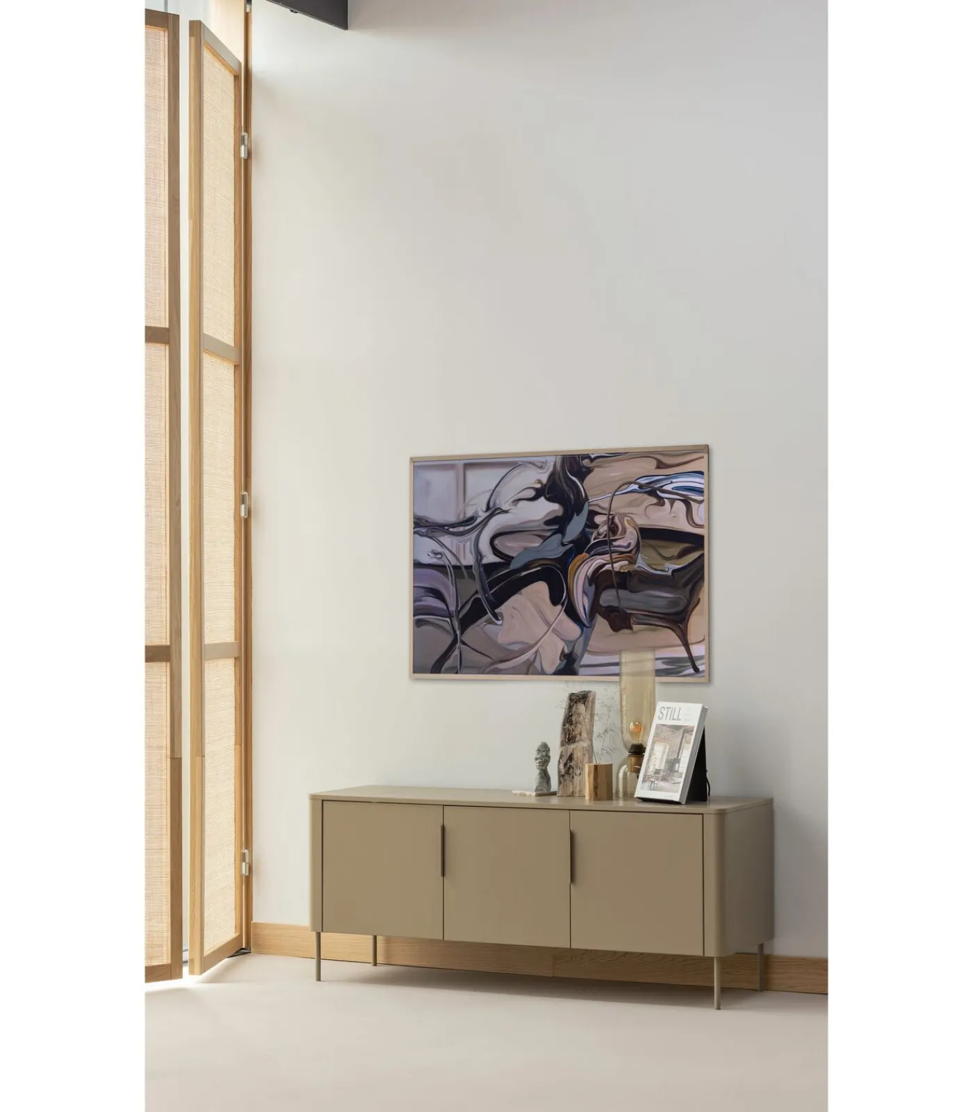 WOOOD Gigi Tafellamp Gehamerd Glas 38xØ15 cm - Naturel