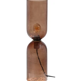 Best Gigi Tafellamp Gehamerd Glas 51xØ15 cm- Bruin Tafellampen