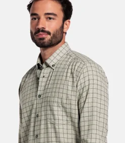 Heren Giordano Brando Flanel Overhemd – Groen