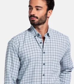Heren Giordano Brando Flanel Overhemd – Navy