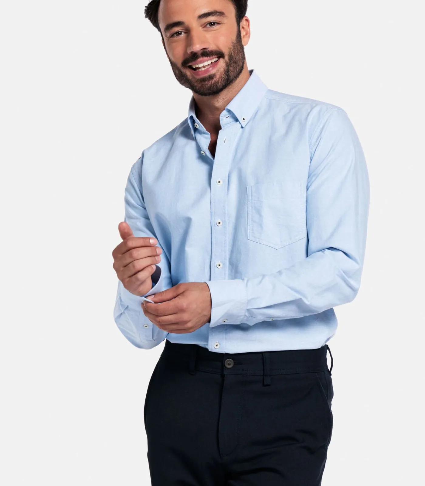 New Brando Oxfod Overhemd – Lichtblauw Heren Hemden