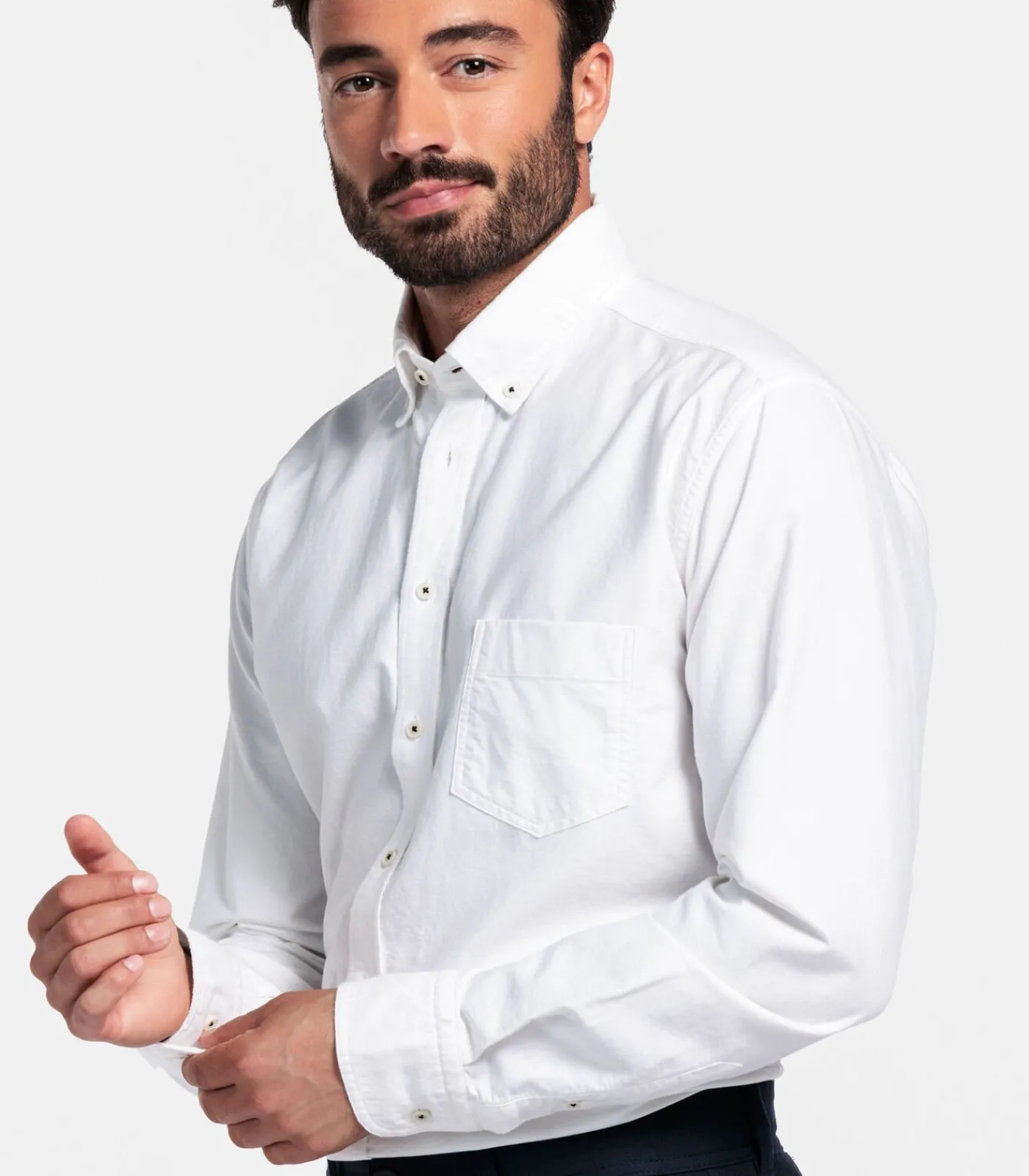 Outlet Brando Oxfod Overhemd – Wit Heren Hemden