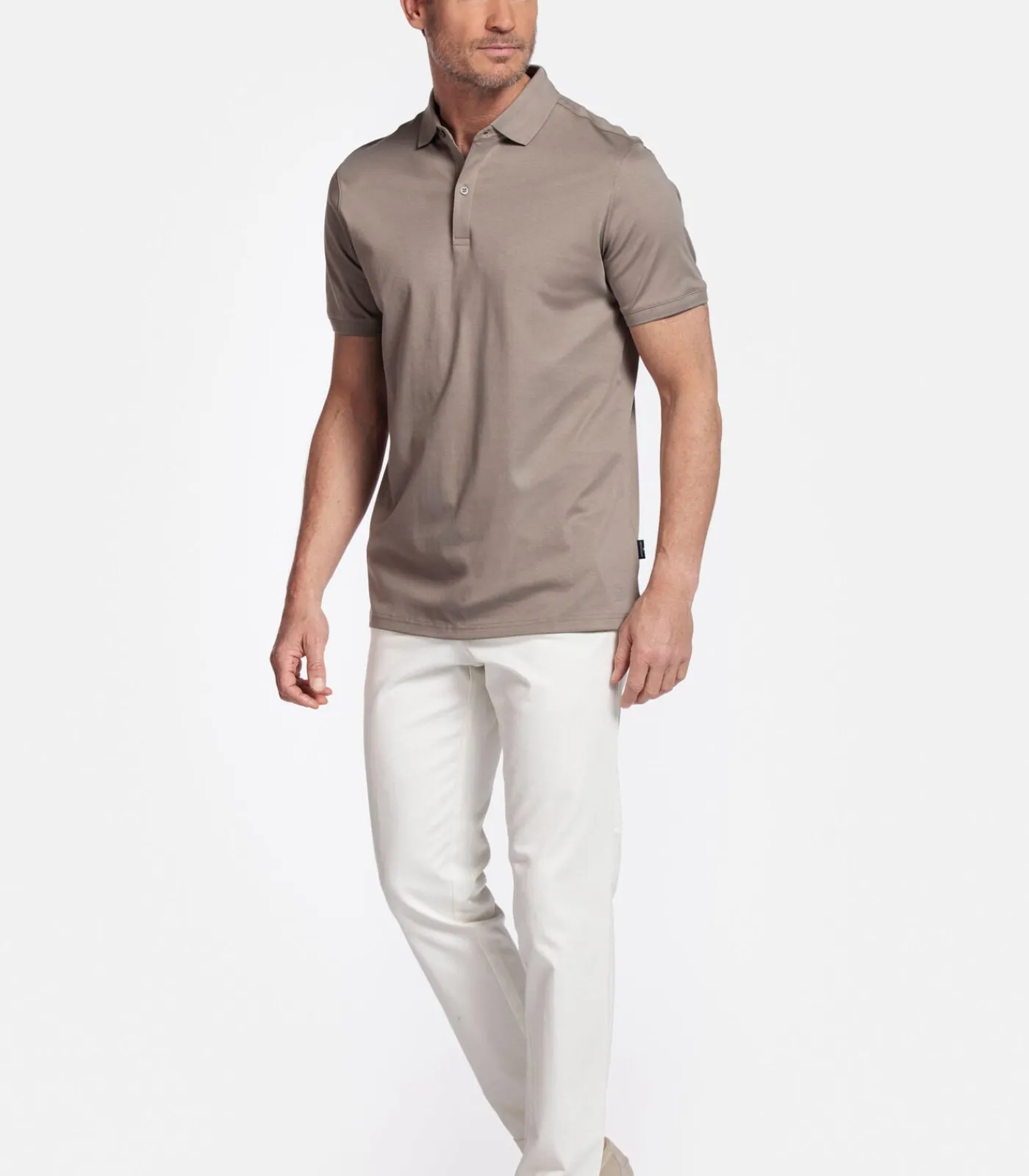 Heren Giordano Lino Liquid Cotton Polo – Beige