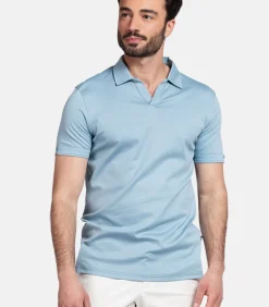 Sale Liquid Cotton Poloshirt – Lichtblauw Heren T-Shirts & Polo's