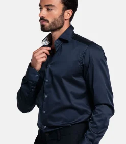 Heren Giordano Locarno Overhemd - Navy