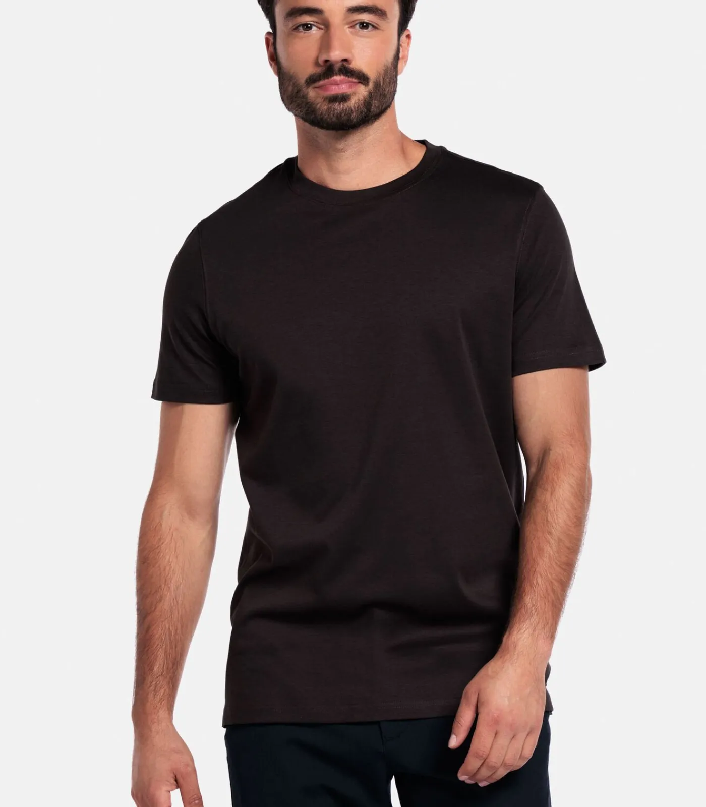 Outlet Luca Liquid Cotton T-shirt – Donkerbruin Heren T-Shirts & Polo's