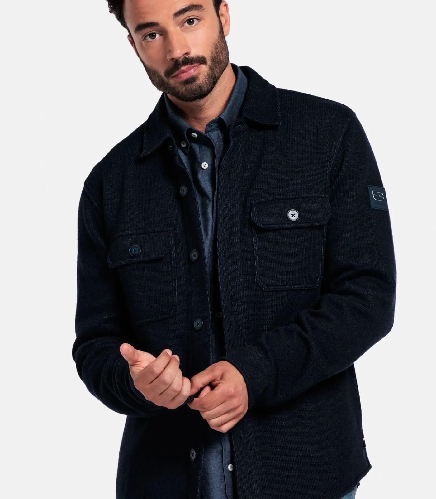 Heren Giordano Taranto Overshirt – Navy