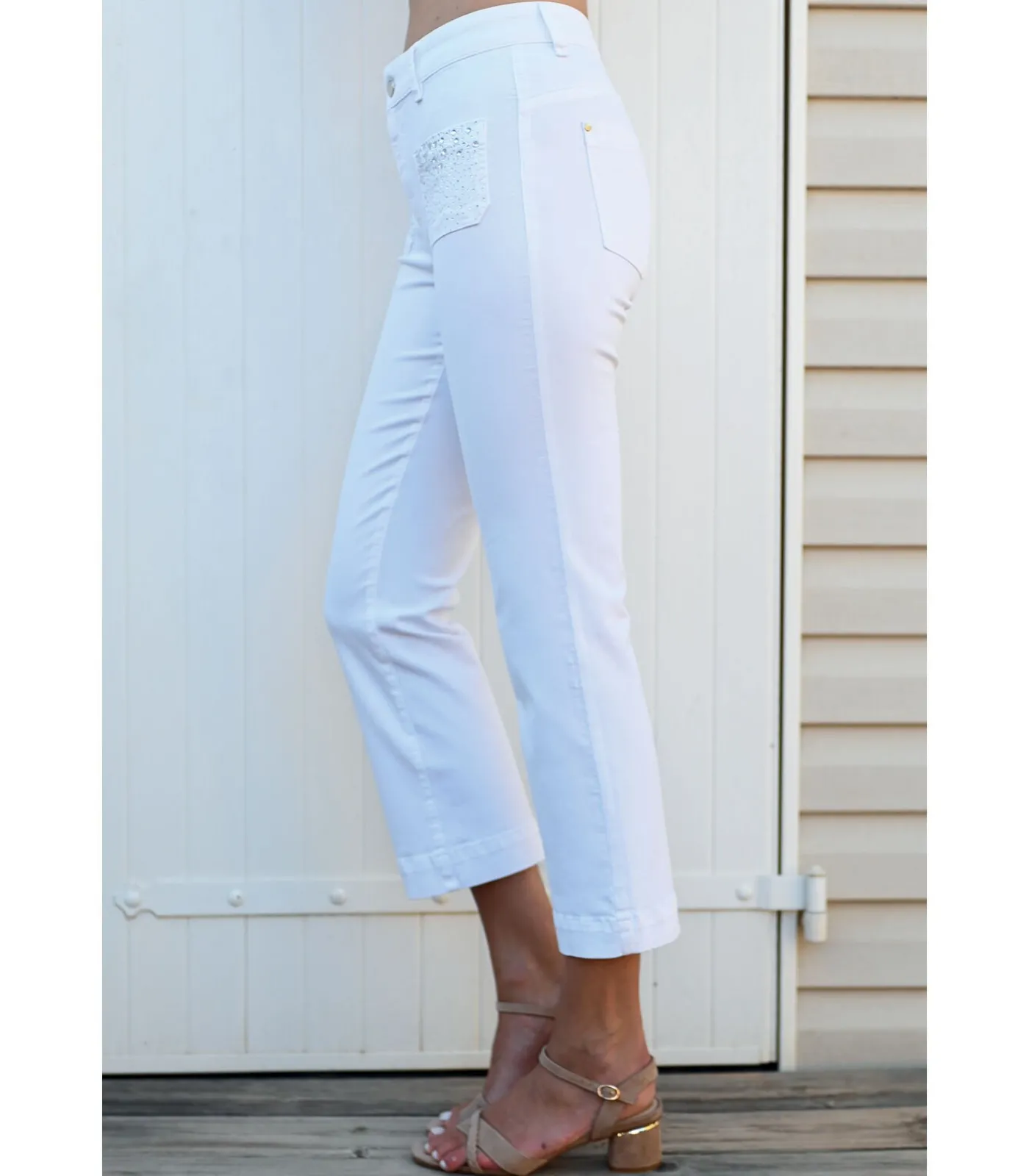 Hot GIULIA - WITTE DENIM 7/8 JEANS DAMES Jeans