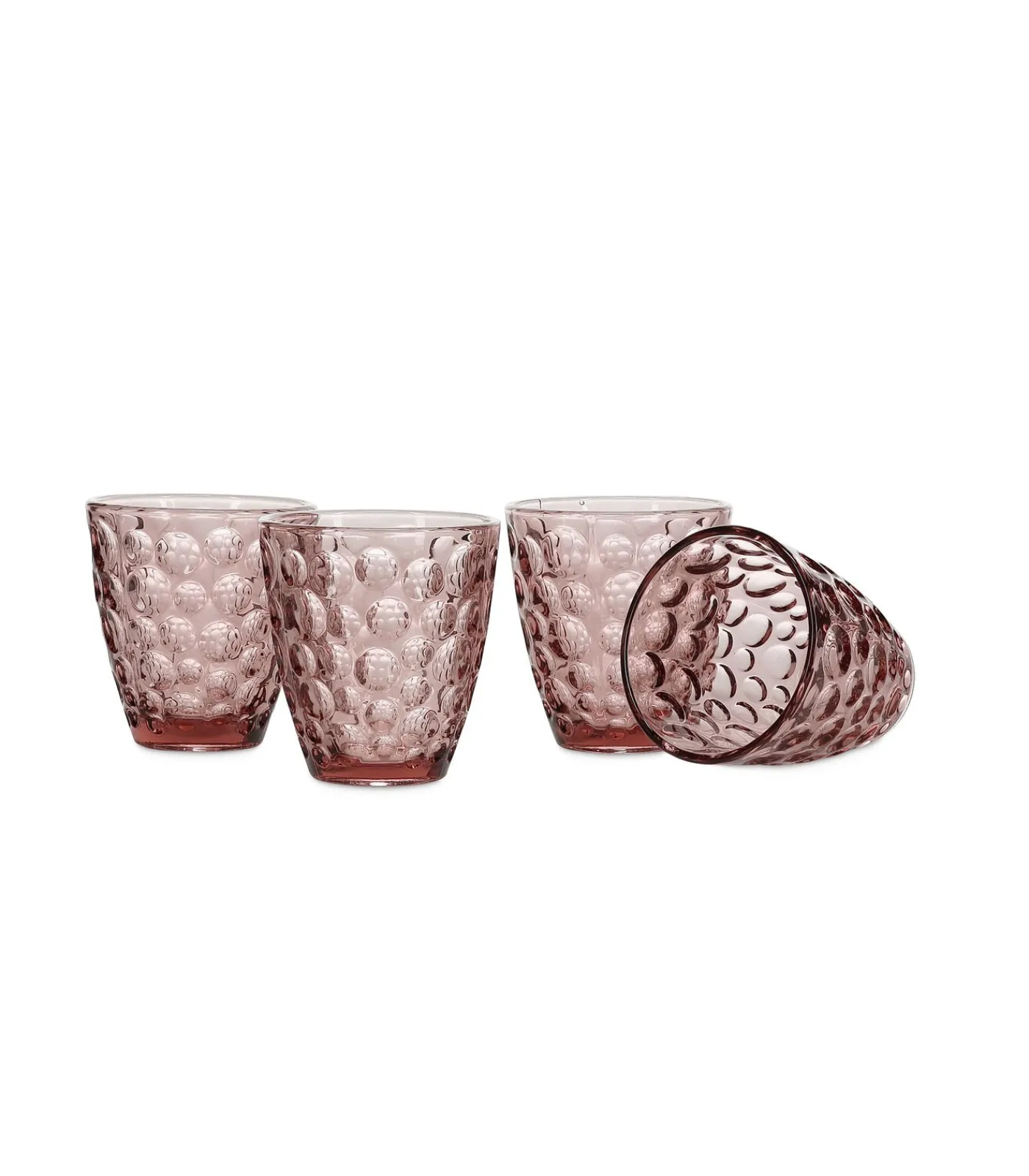 New Glas 22cl roze Bubble - set/4 Glazen & Karaffen