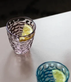 New Glas 22cl roze Bubble - set/4 Glazen & Karaffen