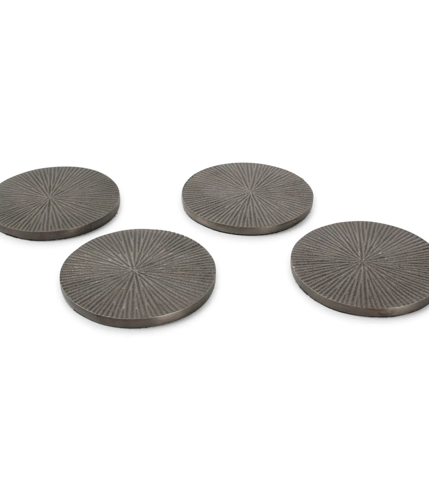 S|P Collection Glasonderzetter 10cm geribbeld zwart Charm - set/4