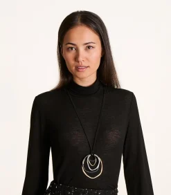 Clearance Gouden halsketting met stoffen ketting DAMES Halskettingen