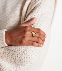 DAMES La Fée Maraboutée Gouden ring met ginkobloem